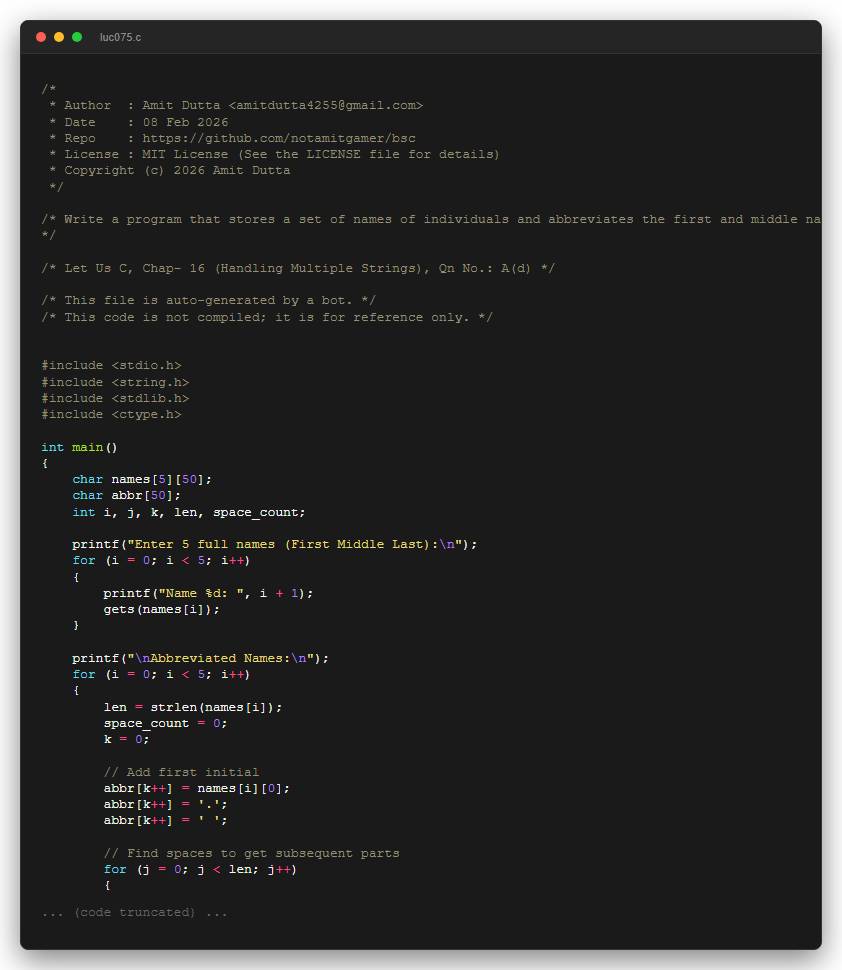 Write a program that stores a set of names of individuals and abbreviates the first and middle name to their first letter.